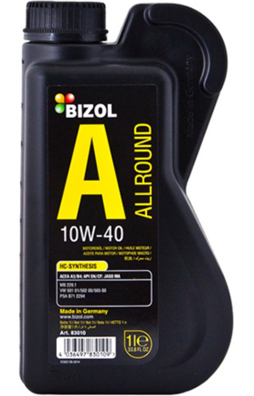 Моторное масло Bizol Allround 10W-40, 1 л - Фото 1