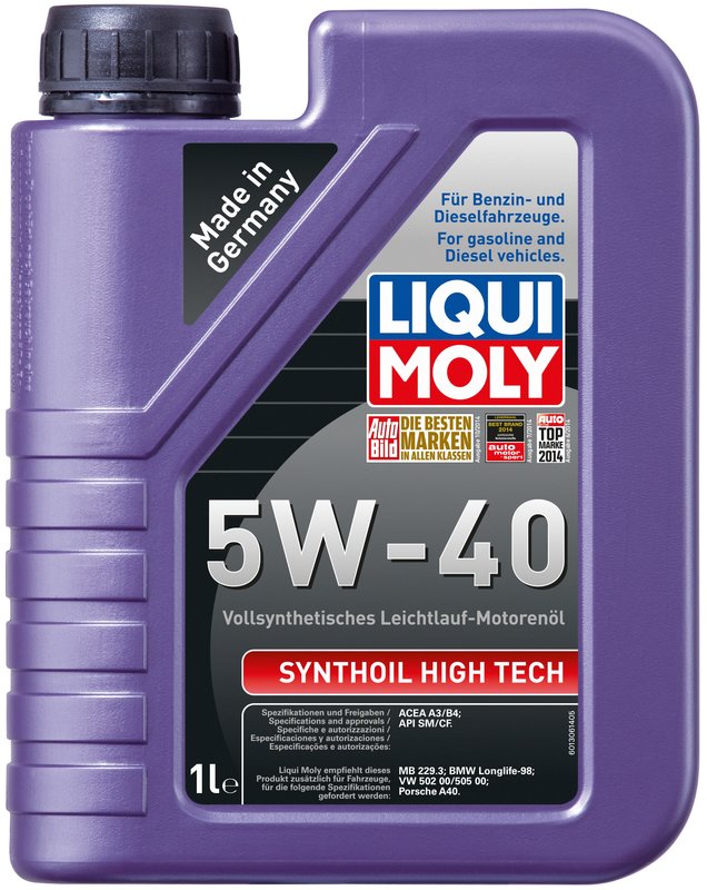 Моторное масло Liqui Moly Synthoil High Tech 5W-40, 1 л - Фото 1 Моторное масло Liqui Moly Synthoil High Tech 5W-40, 1 л - Фото 1