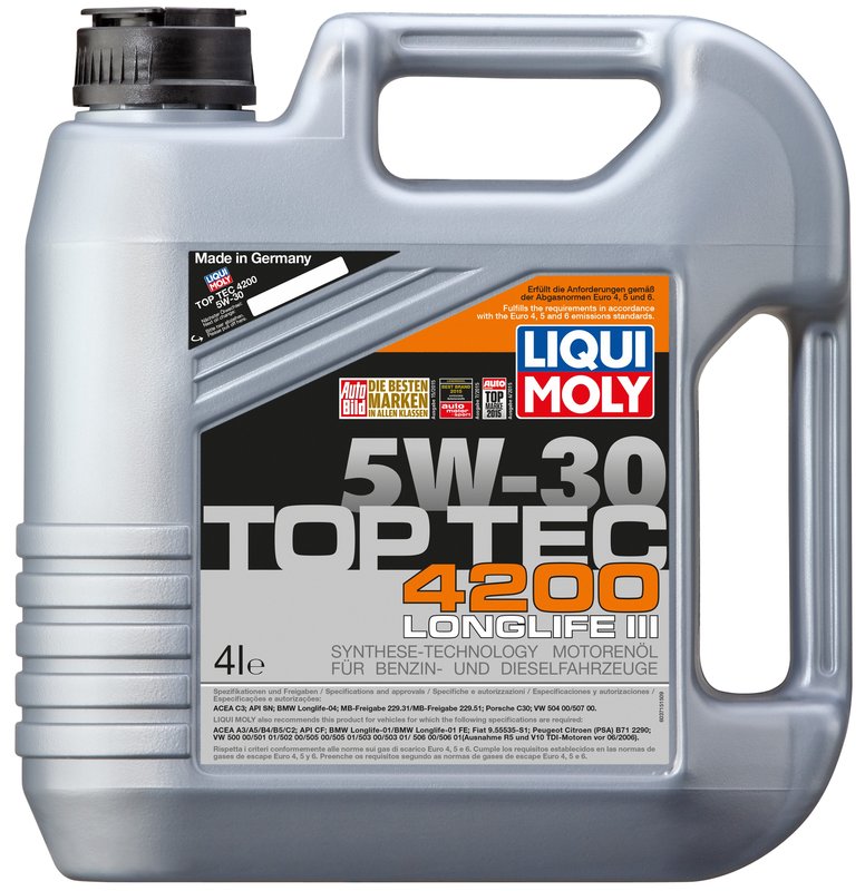 Моторное масло Liqui Moly Top Tec 4200 5W-30 (VW Audi), 4 л - Фото 1