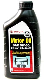 Синтетическое моторное масло Toyota Motor Oil SAE 5W-30, 0,946 л