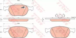 Комплект тормозных колодок TRW GDB1532 23440, дисковый тормоз COTEC