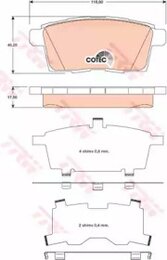 Комплект тормозных колодок TRW GDB3472 24545, дисковый тормоз COTEC