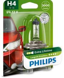 Лампа галогенная Philips LongLife EcoVision H4 12V 60/55W 1 шт. Блистер