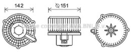 Электродвигатель AVA Quality Cooling HY8399, вентиляция салона