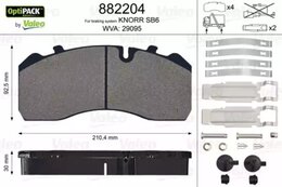 Комплект тормозных колодок Valeo 882204 29095, дисковый тормоз OPTIPACK