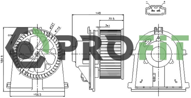 Вентилятор салона Profit 1860-0002 - Фото 1 Вентилятор салона Profit 1860-0002 - Фото 1
