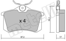 Комплект тормозных колодок Metelli 22-0100-1 20961, дисковый тормоз