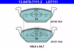 Комплект тормозных колодок ATE 13.0470-7111.2 LD7111, дисковый тормоз ATE Ceramic