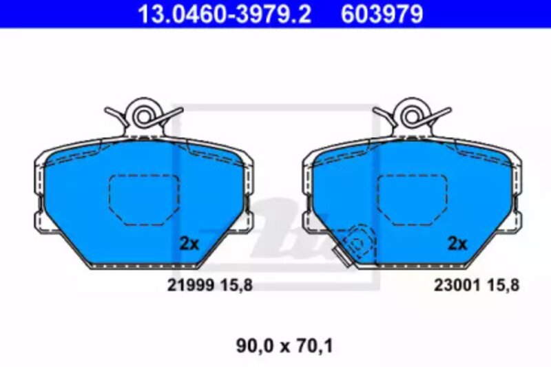 Комплект тормозных колодок ATE 13.0460-3979.2 603979, дисковый