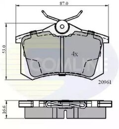 Комплект тормозных колодок COMLINE CBP0797 20961, дисковый тормоз Comline