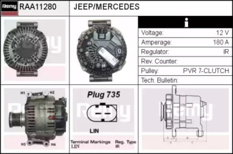 Генератор REMY RAA11280 Light Duty Smart - Фото 1