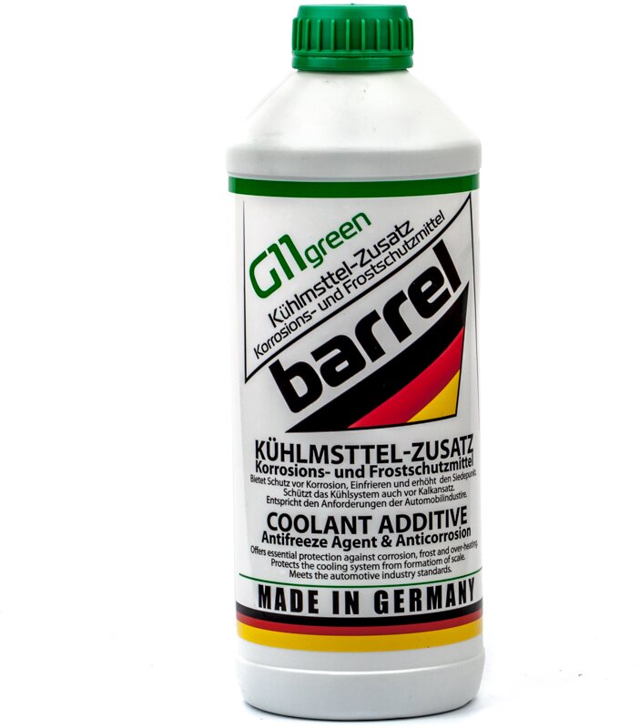 Зеленый антифриз-концентрат Barrel Coolant Concentrate G11 Green, 1,5 л - Фото 1 Зеленый антифриз-концентрат Barrel Coolant Concentrate G11 Green, 1,5 л - Фото 1