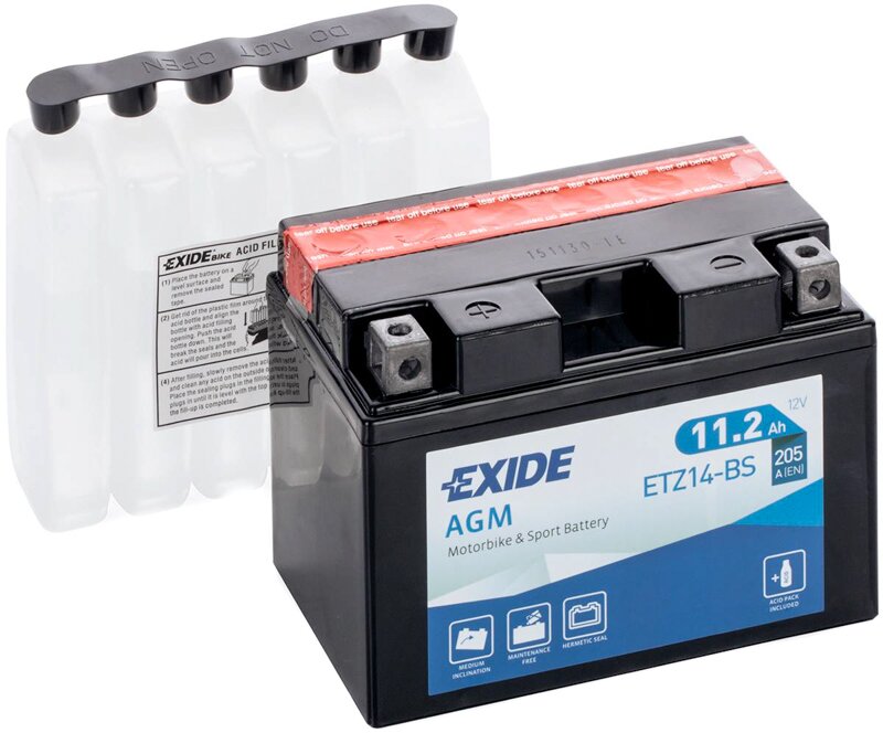 Аккумулятор Exide Bike AGM 11,2 Ah 12 V 205 A (+-, L) - Фото 1 Аккумулятор Exide Bike AGM 11,2 Ah 12 V 205 A (+-, L) - Фото 1