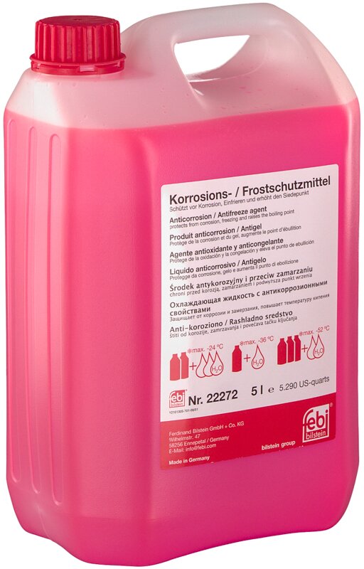 Концентрат антифриза красный Febi Bilstein 22272 Antifreeze (G12), 5 л - Фото 1 Концентрат антифриза красный Febi Bilstein 22272 Antifreeze (G12), 5 л - Фото 1