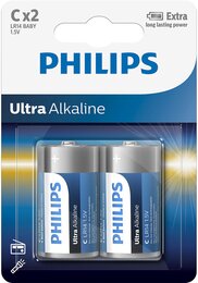 Батарея цилиндрическая Philips Ultra Alkaline 1.5V C/LR14 x2 (2 шт.)