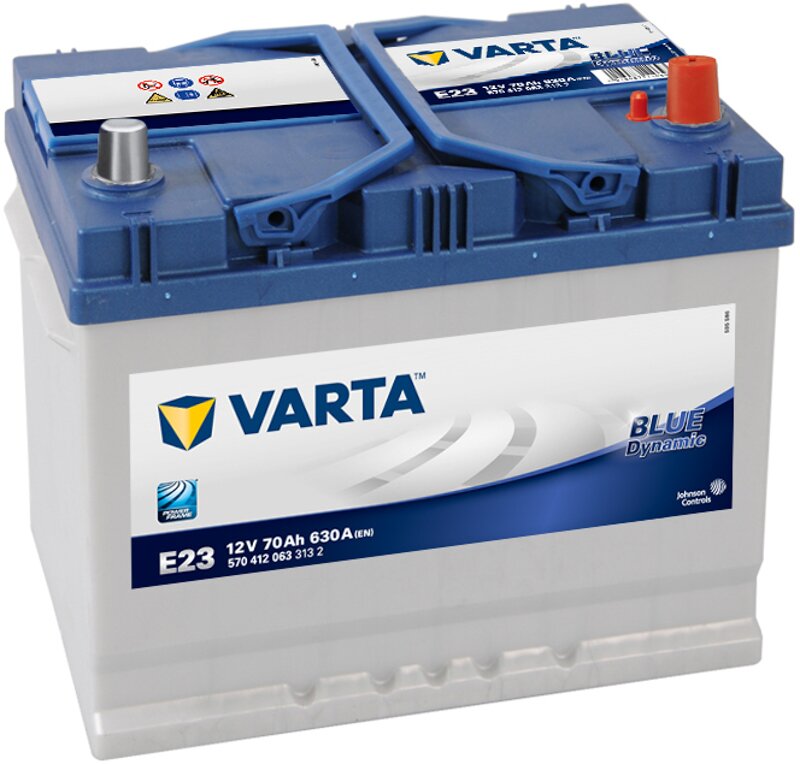 Аккумулятор Varta Blue Dynamic E23 70 Ah 630 A (-+, R) Asia - Фото 1