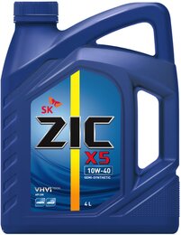 Полусинтетическое моторное масло ZIC X5 10W-40, 4 л