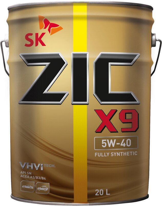 Синтетическое моторное масло ZIC X9 5W-40, 20 л - Фото 1