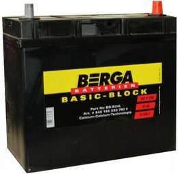 Аккумулятор Berga Basic-Block 45 Ah 330 A (-+, R) Asia тонкие клеммы