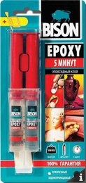 Быстросохнущий двухкомпонентный клей Bison Epoxy, 24 мл