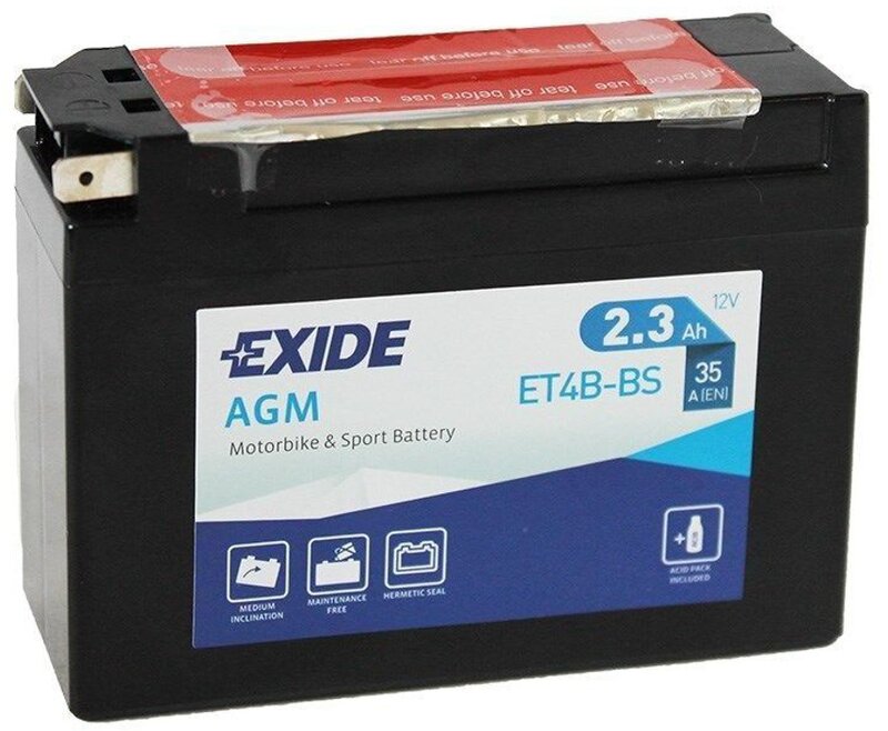 Аккумулятор Exide Bike AGM 2,3 Ah 12 V 35 A (-+, R) - Фото 1