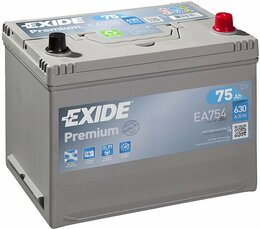 Аккумулятор Exide Premium 75 Ah 630 A (-+, R) Asia