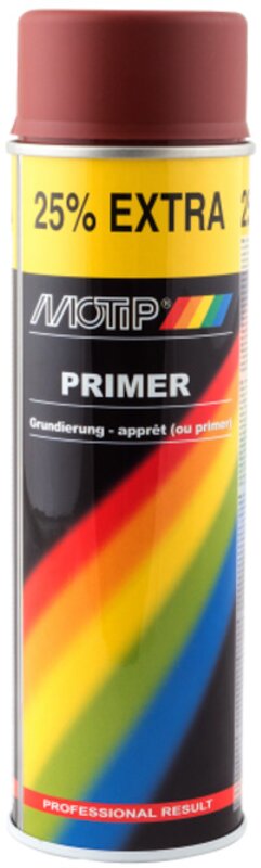 Аэрозольный грунт стандартный акриловый красный Motip Primer, 500 мл - Фото 1