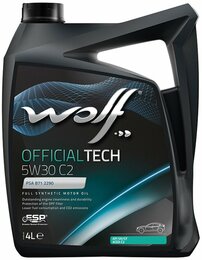 Моторное масло Wolf Officialtech 5W-30 C2, 4 л