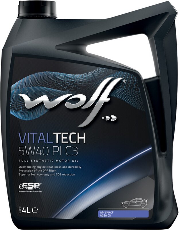 Моторное масло Wolf Vitaltech 5W-40 PI C3, 4 л - Фото 1 Моторное масло Wolf Vitaltech 5W-40 PI C3, 4 л - Фото 1