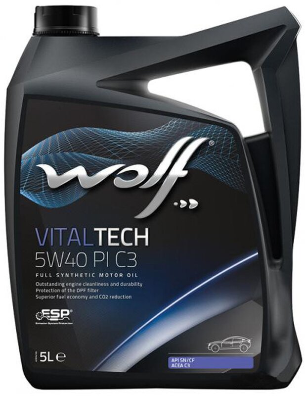 Моторное масло Wolf Vitaltech 5W-40 PI C3, 5 л - Фото 1