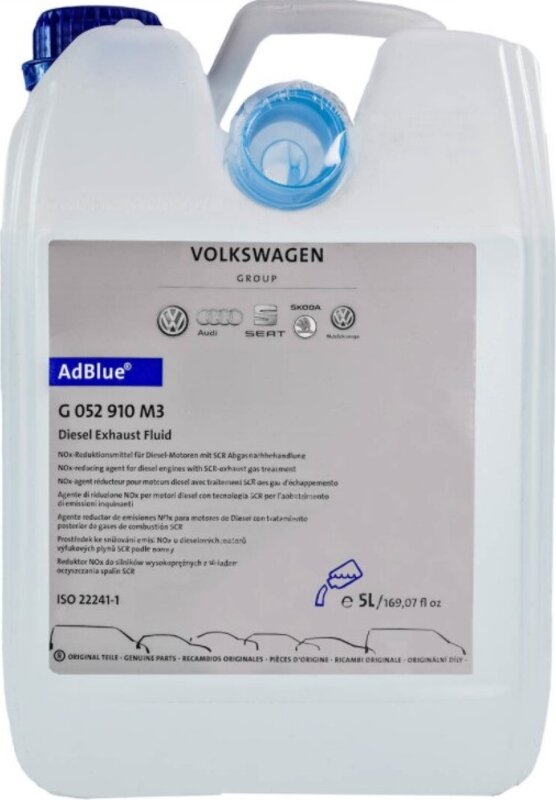 Жидкость для систем SCR VAG G052910M3 AdBlue Diesel Exhaust Fluid, 5 л - Фото 1 Жидкость для систем SCR VAG G052910M3 AdBlue Diesel Exhaust Fluid, 5 л - Фото 1