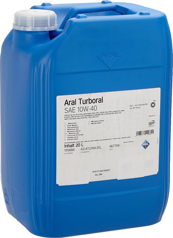 Моторное масло Aral Turboral SAE 10W-40, 20 л - Фото 1 Моторное масло Aral Turboral SAE 10W-40, 20 л - Фото 1