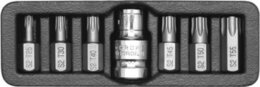 Набор бит Yato, 7 предметов (30 мм: Torx T25-T55, переходник на 1/2")