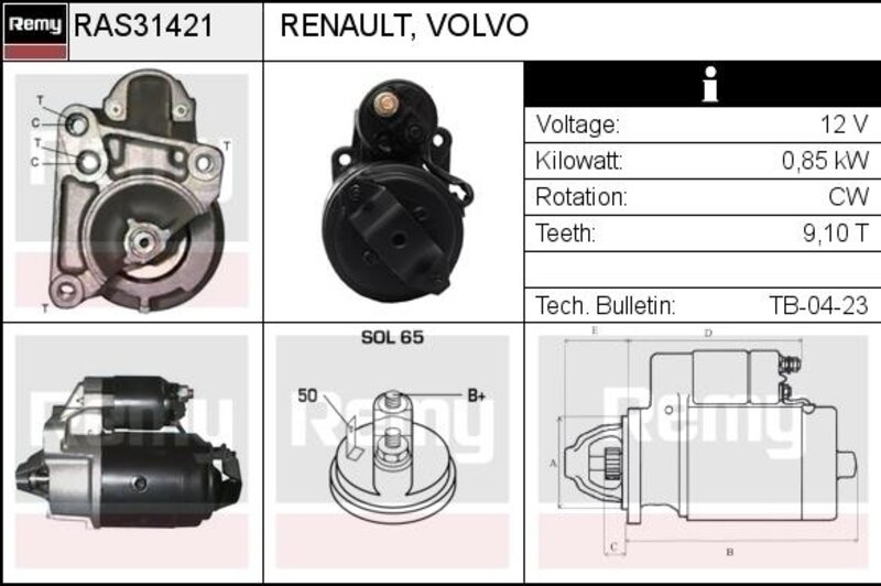 Стартер Remy RAS31421 Light Duty Smart - Фото 1 Стартер Remy RAS31421 Light Duty Smart - Фото 1