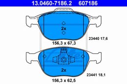 Комплект тормозных колодок ATE 13.0460-7186.2 607186, дисковый тормоз