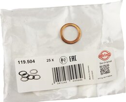 Уплотнительное кольцо Elring 119.504, резьбовая пробка маслосливн. отверст., - Фото 2
