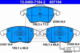 Комплект тормозных колодок ATE 13.0460-7184.2 607184, дисковый тормоз