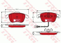 Комплект тормозных колодок TRW GDB1762DTE 24332, дисковый тормоз DTEC COTEC - Фото 2