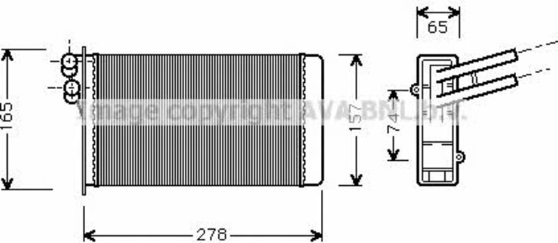 Теплообменник AVA Quality Cooling AI6097, отопление салона - Фото 1 Теплообменник AVA Quality Cooling AI6097, отопление салона - Фото 1