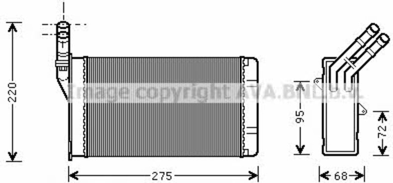 Теплообменник AVA Quality Cooling CN6055, отопление салона - Фото 1 Теплообменник AVA Quality Cooling CN6055, отопление салона - Фото 1