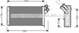 Теплообменник AVA Quality Cooling CN6129, отопление салона