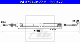 Трос ATE 24.3727-0177.2 580177, стояночная тормозная система
