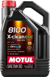 Моторное масло Motul 8100 X-clean EFE SAE 5W-30, 4 л
