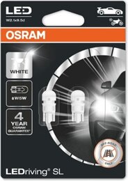(к/т 2 шт) Лампа светодиодная Osram LED (12V W2, 1x9, 5D W5W) 2825DWP-02B