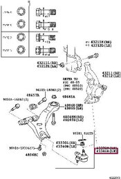 Шаровая опора переднего нижнего левого рычага Toyota 4334039605