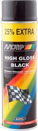 Эмаль аэрозольная универсальная акриловая Черная глянцевая Motip High Gloss Black, 500 мл, 500, мл