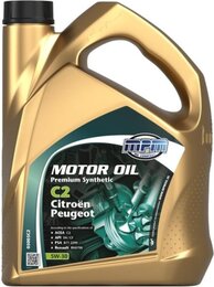 Синтетическое моторное масло MPM Motor Oil Premium Synthetic C2 Citroen/Peugeot 5W-30, 5 л, 5 л