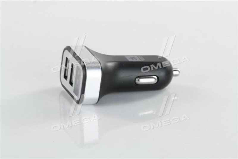 Автомобильное зарядное устройство 2USB (12/24V - 5V 2, 4A) , LED Display, черное <ДК> Дорожная Карта - Фото 1