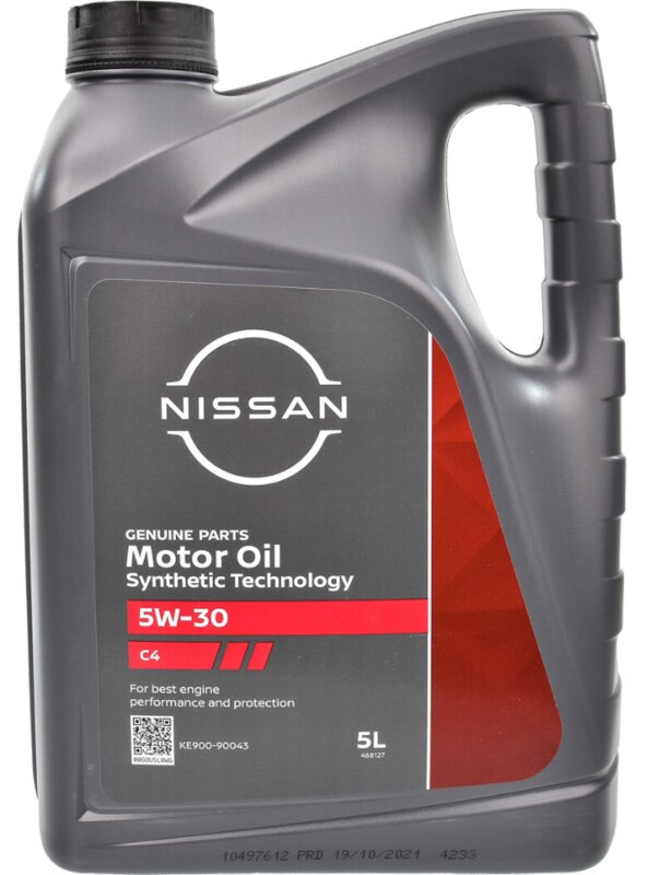 Моторное масло Nissan Motor Oil 5W-30 C4, 5 л купить за выгодной