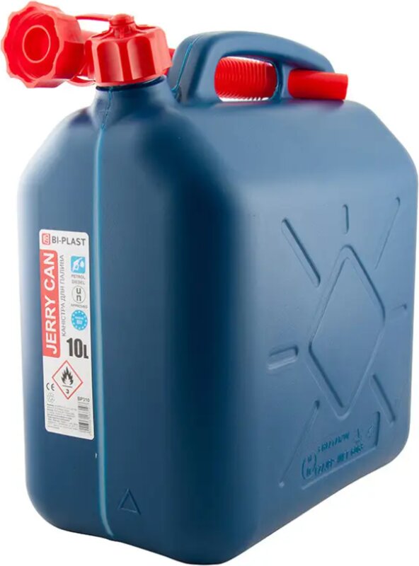 Bi-Plast Каністра пластикова HDPE для палива 10 л з лійкою Белавто BP-310 - Фото 1